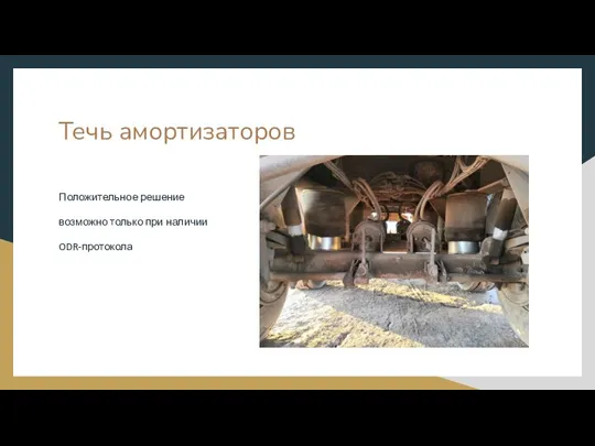 Течь амортизаторов Положительное решение возможно только при наличии ODR-протокола