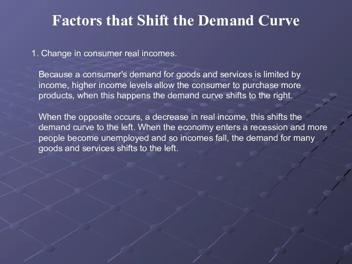 Factors that Shift the Demand Curve Change in consumer real
