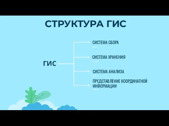 СИСТЕМА СБОРА ГИС СИСТЕМА ХРАНЕНИЯ СИСТЕМА АНАЛИЗА ПРЕДСТАВЛЕНИЕ КООРДИНАТНОЙ ИНФОРМАЦИИ СТРУКТУРА ГИС