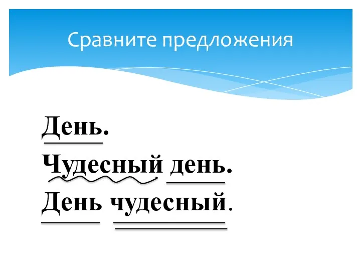 День. Чудесный день. День чудесный. Сравните предложения