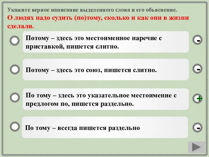 Укажите верное написание выделенного слова и его объяснение. О людях