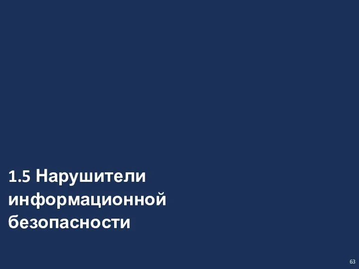 63 1.5 Нарушители информационной безопасности