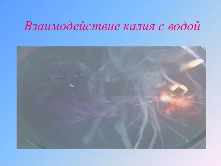 Взаимодействие калия с водой