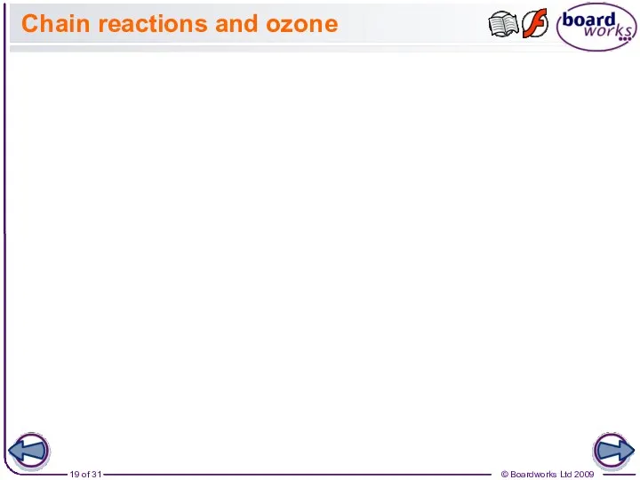 Chain reactions and ozone