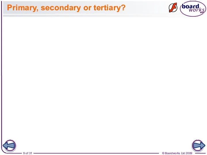 Primary, secondary or tertiary?