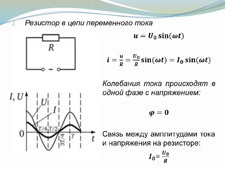 Резистор в цепи переменного тока