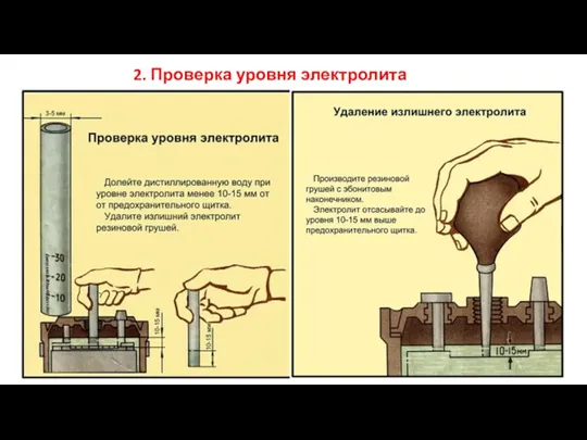 2. Проверка уровня электролита