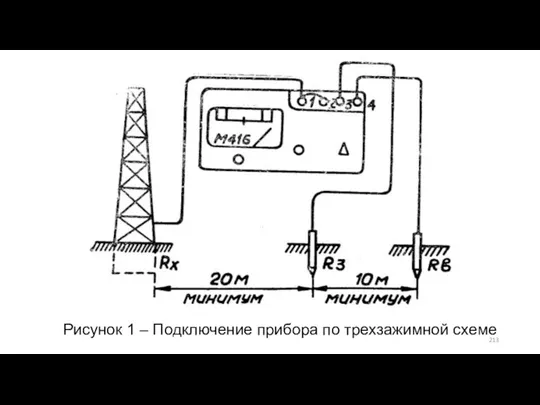 Рисунок 1 – Подключение прибора по трехзажимной схеме