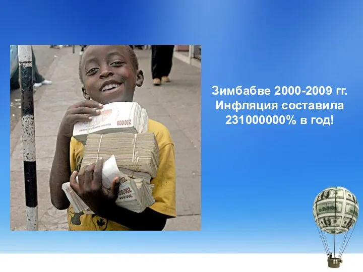 Зимбабве 2000-2009 гг. Инфляция составила 231000000% в год!
