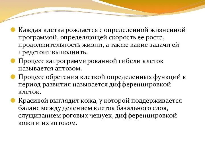 Каждая клетка рождается с определенной жизненной программой, определяющей скорость ее