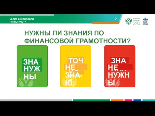 УРОКИ ФИНАНСОВОЙ ГРАМОТНОСТИ 2 НУЖНЫ ЛИ ЗНАНИЯ ПО ФИНАНСОВОЙ ГРАМОТНОСТИ?