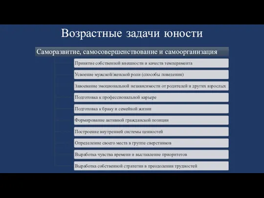 Возрастные задачи юности