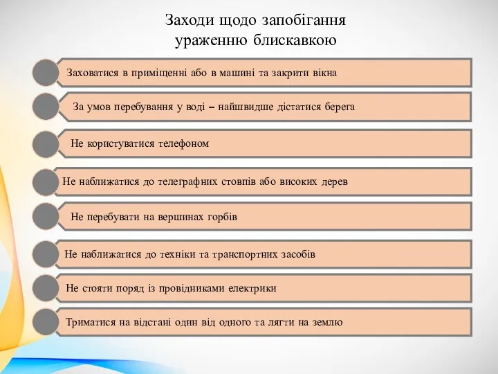 Заходи щодо запобігання ураженню блискавкою