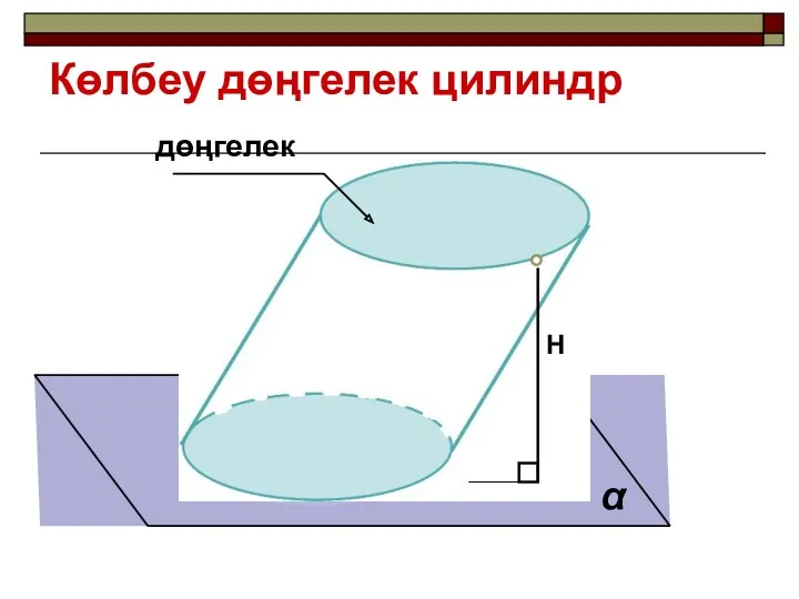 Көлбеу дөңгелек цилиндр Н дөңгелек α