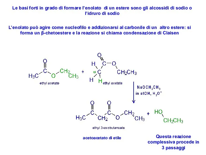 Le basi forti in grado di formare l’enolato di un