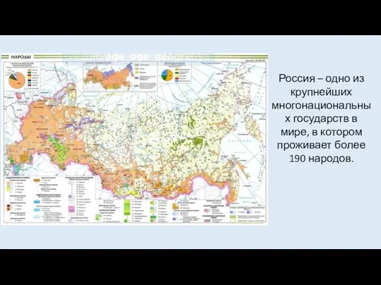 Россия – одно из крупнейших многонациональных государств в мире, в котором проживает более 190 народов.