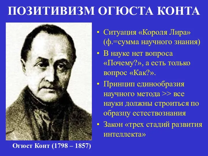 Ситуация «Короля Лира» (ф.=сумма научного знания) В науке нет вопроса