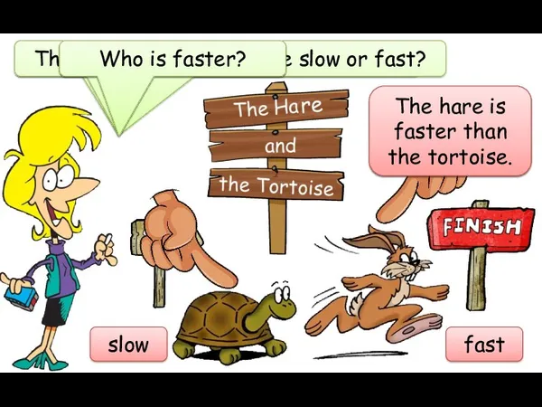 This is the Hare. Is he slow or fast? fast