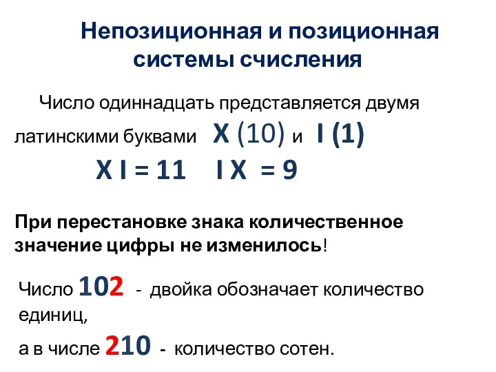 Число одиннадцать представляется двумя латинскими буквами X (10) и I
