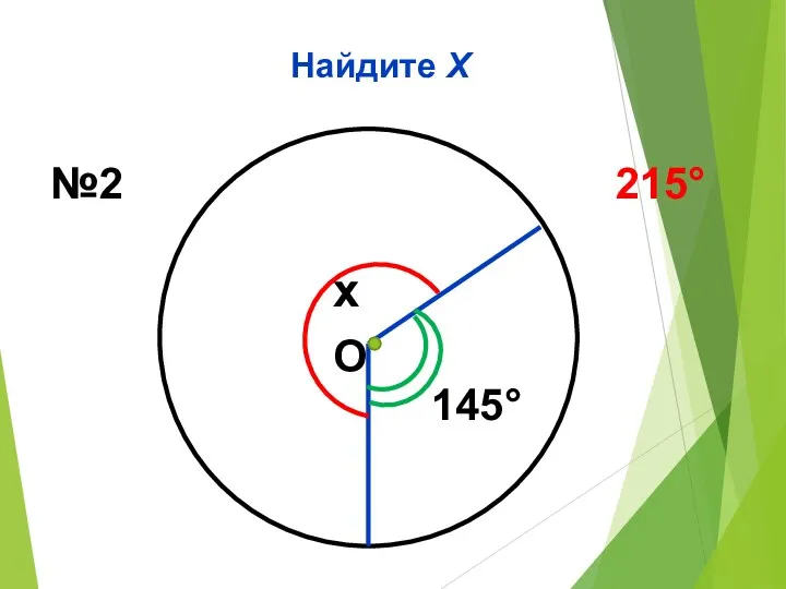 Найдите Х x 145° №2 215° О