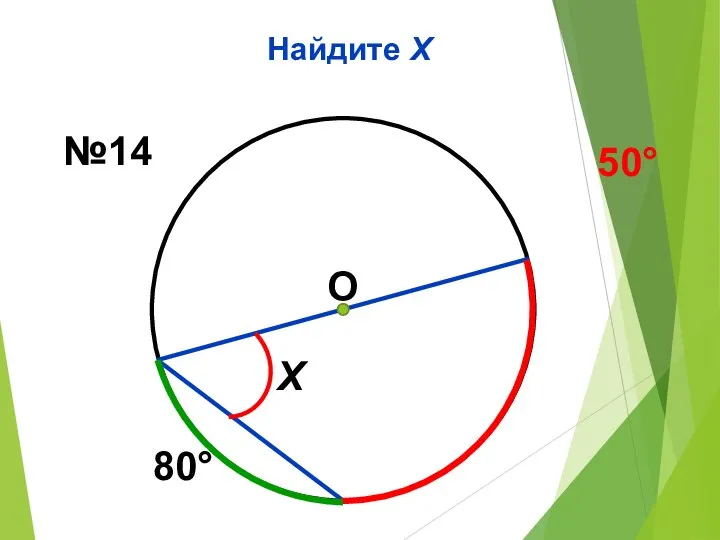 Найдите Х О 80° Х №14 50°