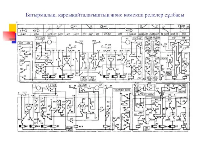 Батырмалық, қарсықайталағыштық және көмекші релелер сұлбасы