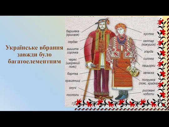 Українське вбрання завжди було багатоелементним