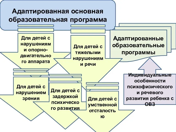 Адаптированная основная образовательная программа Индивидуальные особенности психофизического и речевого развития