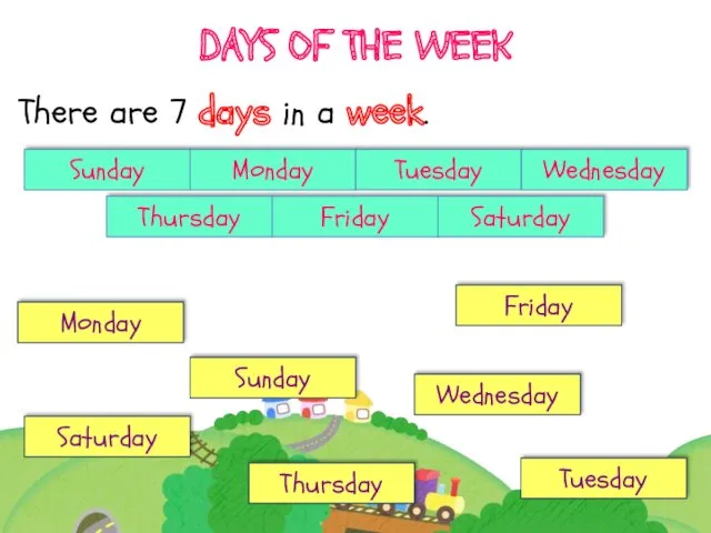 DAYS OF THE WEEK There are 7 days in a