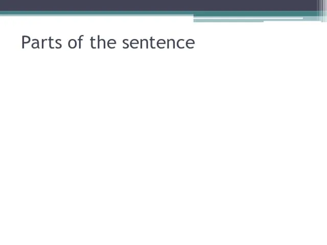 Parts of the sentence