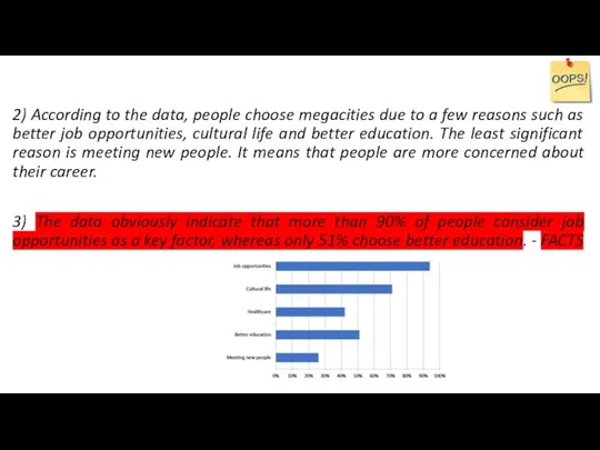 2) According to the data, people choose megacities due to