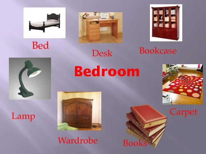 Bedroom Bed Desk Bookcase Lamp Wardrobe Books Carpet