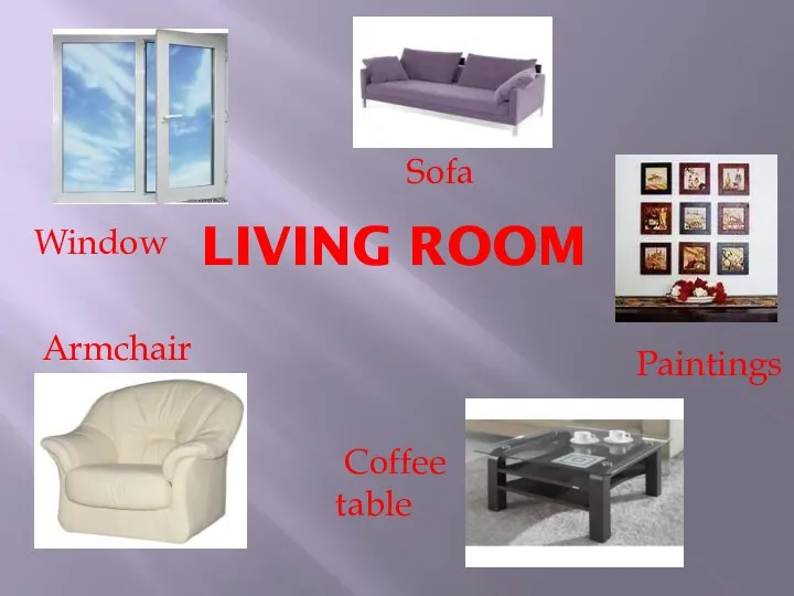 LIVING ROOM Window Sofa Paintings Armchair Coffee table