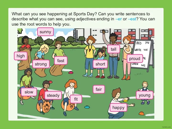 What can you see happening at Sports Day? Can you