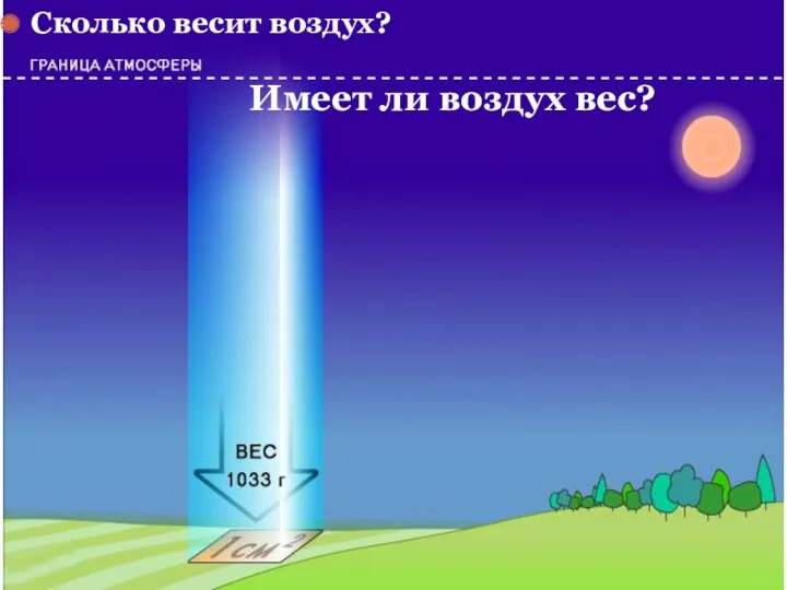 Имеет ли воздух вес? Сколько весит воздух?