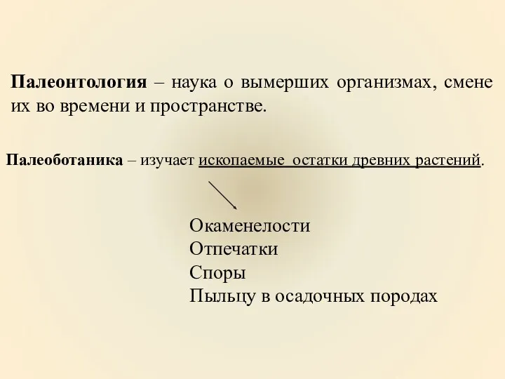 Палеонтология – наука о вымерших организмах, смене их во времени