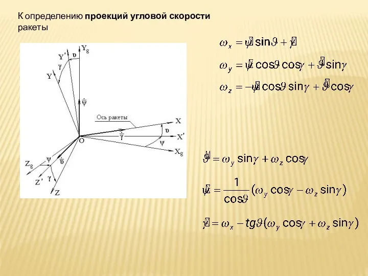 К определению проекций угловой скорости ракеты