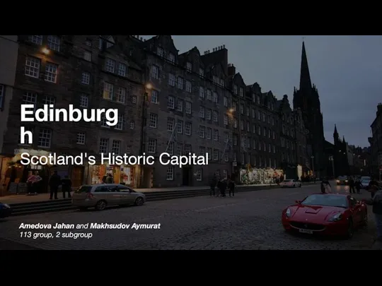 Scotland's Historic Capital. Edinburgh