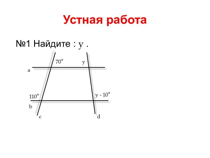 Устная работа №1 Найдите : y . b a c