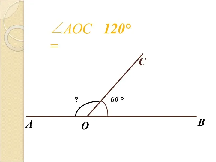 ? 60 ° А В О С 120° ∠АОС=