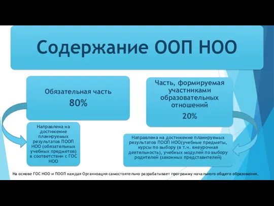 На основе ГОС НОО и ПООП каждая Организация самостоятельно разрабатывает программу начального общего образования.