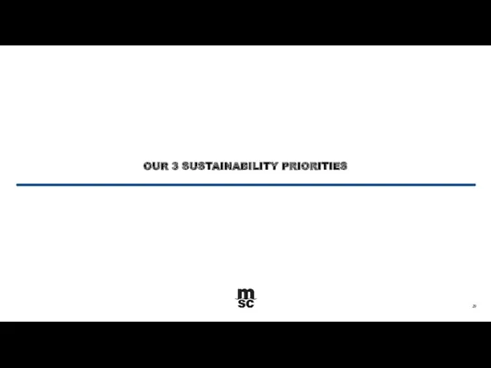 OUR 3 SUSTAINABILITY PRIORITIES