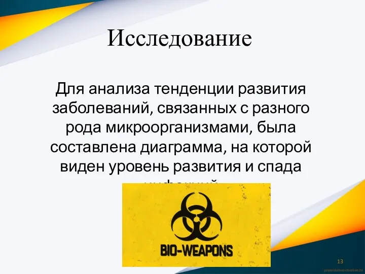 Исследование Для анализа тенденции развития заболеваний, связанных с разного рода