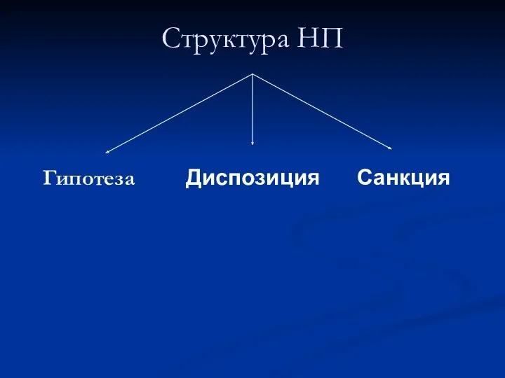 Структура НП Гипотеза Диспозиция Санкция