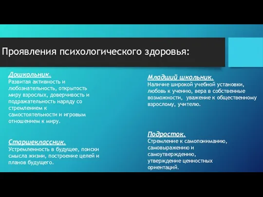 Дошкольник. Развитая активность и любознательность, открытость миру взрослых, доверчивость и