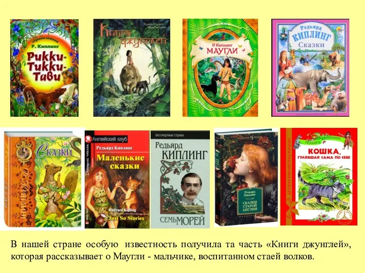 В нашей стране особую известность получила та часть «Книги джунглей», которая рассказывает о