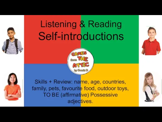 Listening &amp; Reading. Self-introductions