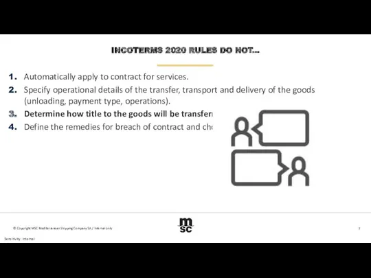 INCOTERMS 2020 RULES DO NOT... Automatically apply to contract for