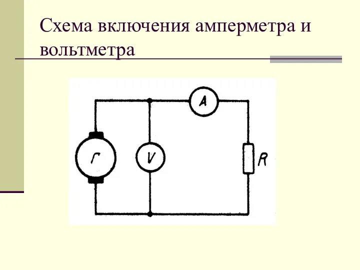 Схема включения амперметра и вольтметра