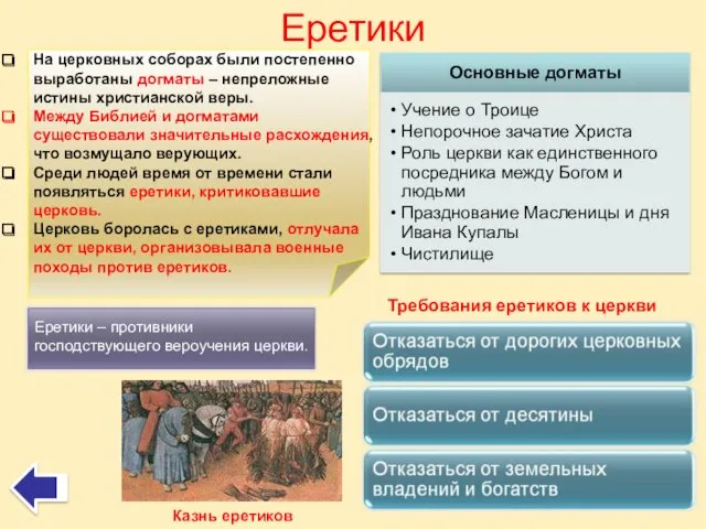 На церковных соборах были постепенно выработаны догматы – непреложные истины